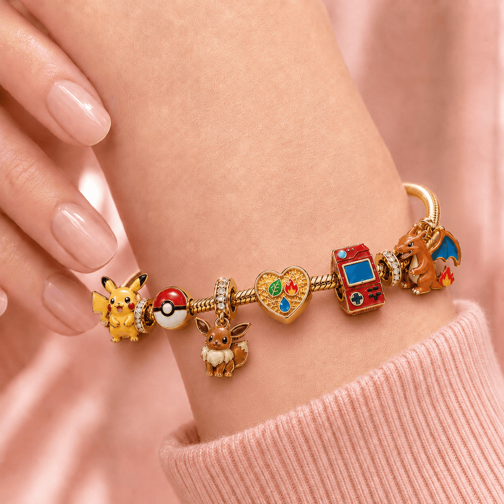 PKM Gold Charm Bracelet Set TMH
